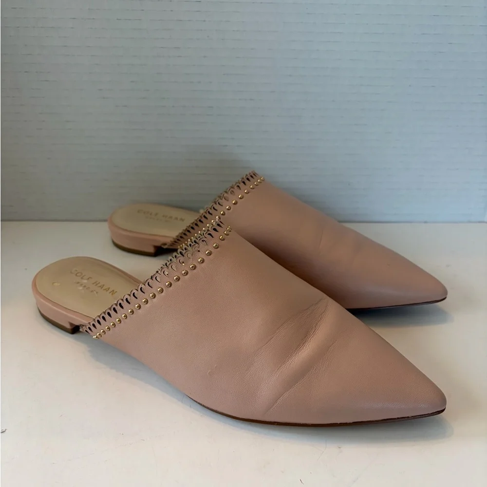 Cole Haan Raelyn Pink Studded Leather Mules size 9 - Picture 1 of 8